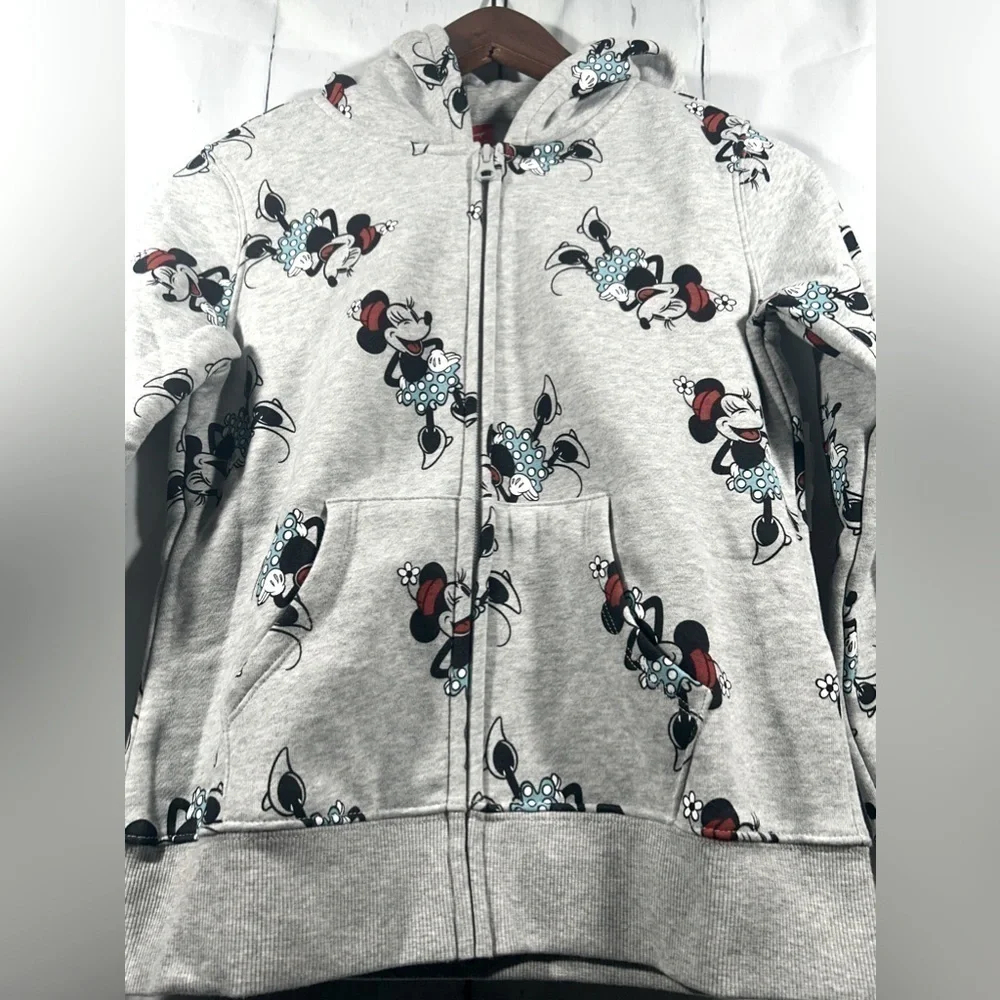 Disney Girls Fleece Full Zip Up Hoodie Sweatshirt Outdoor Minnie Mouse Sz L (10)